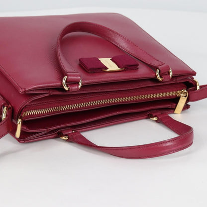 Salvatore Ferragamo Vala Handbag Leather, PURPLE, LEATHER, Handbag
