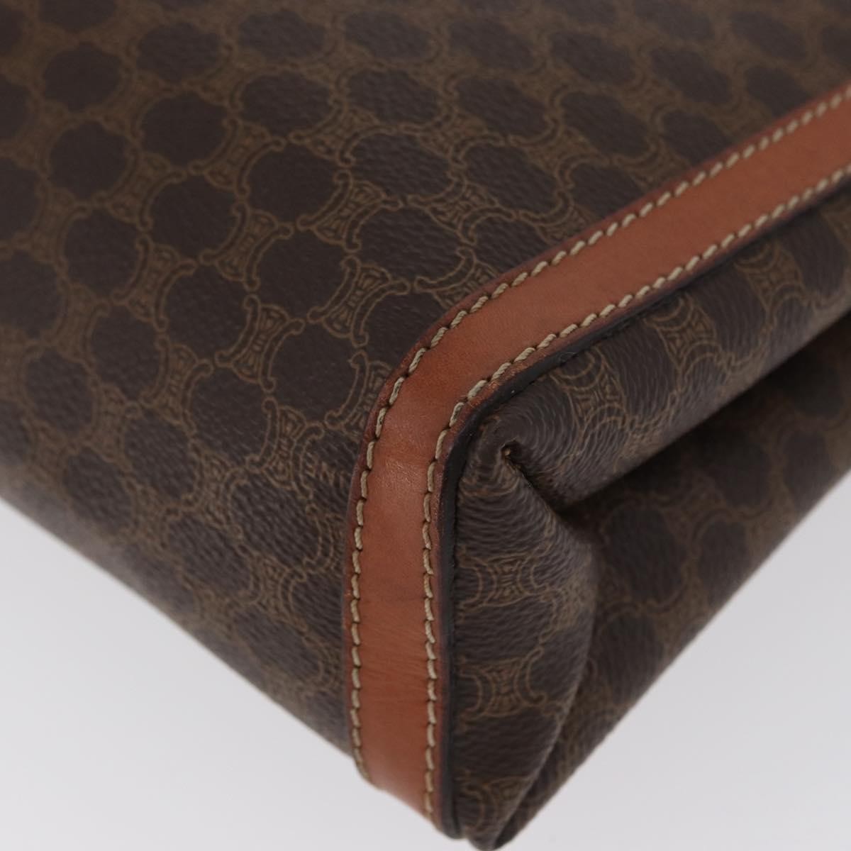 Celine Macadam Pochette Canvas and Leather, BROWN, CANVAS, Clutche & pouche