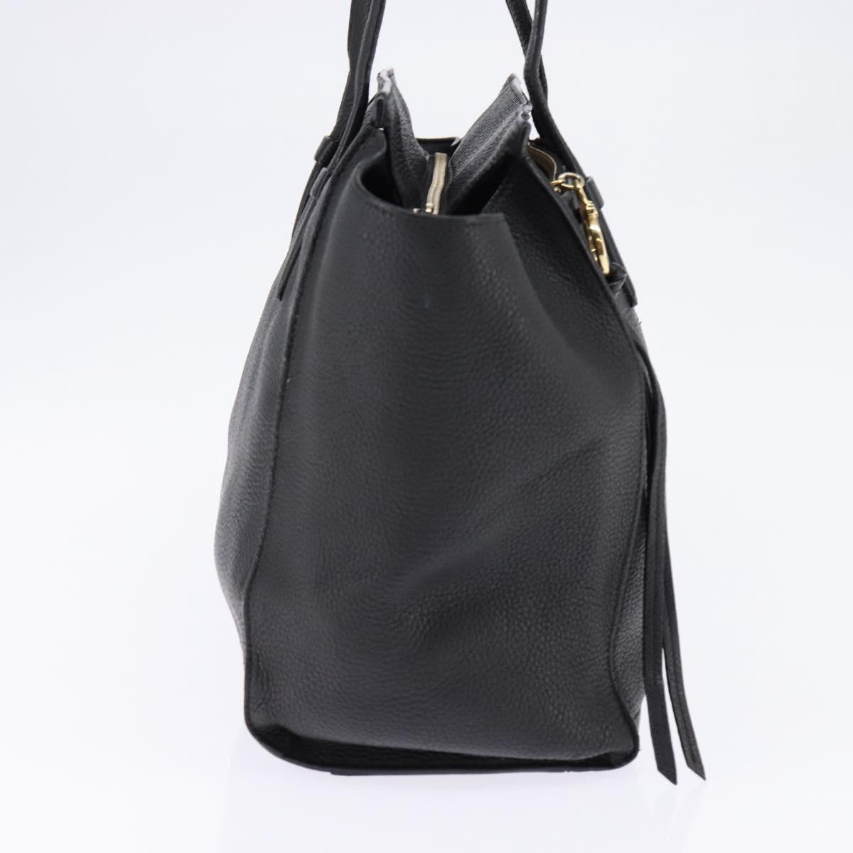 Salvatore Ferragamo Amy Tote Pebbled Leather, BLACK, LEATHER, Tote bag