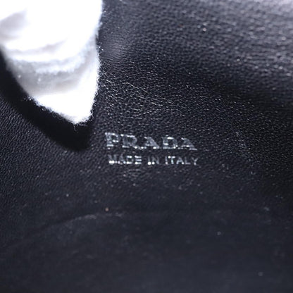 Prada Double Turn Lock Shoulder Bag Leather, SILVER, LEATHER, Shoulder bag