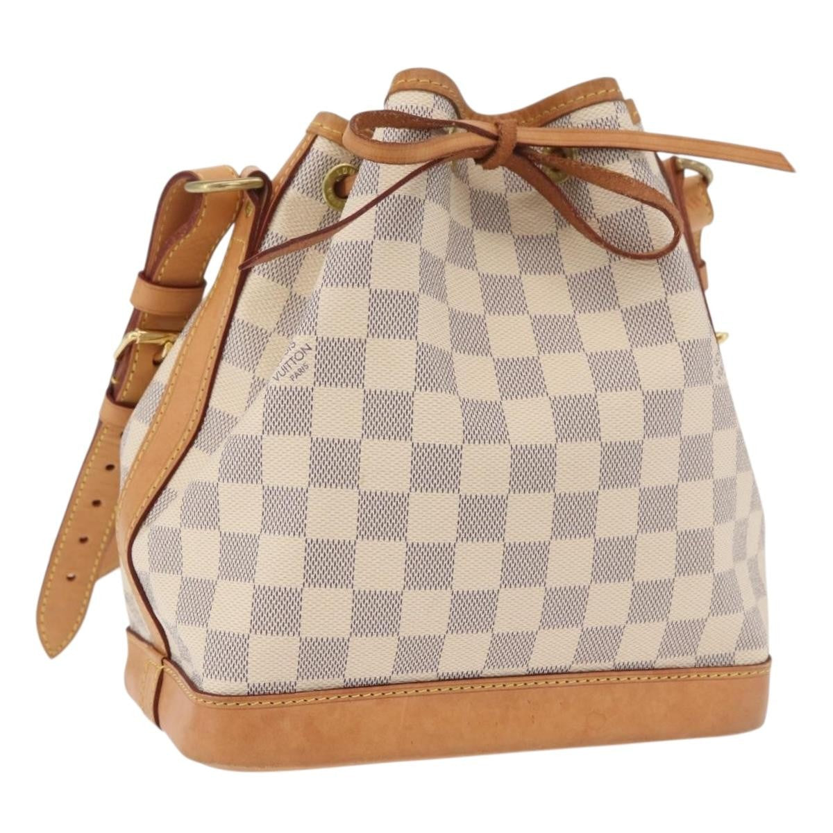 Louis Vuitton Noe Handbag Damier, White, Canvas, Handbag