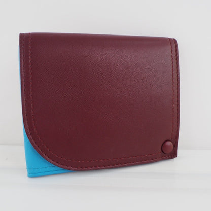 Bottega Veneta Bicolor Card Holder Leather, BURGUNDY, LEATHER, Card Holders