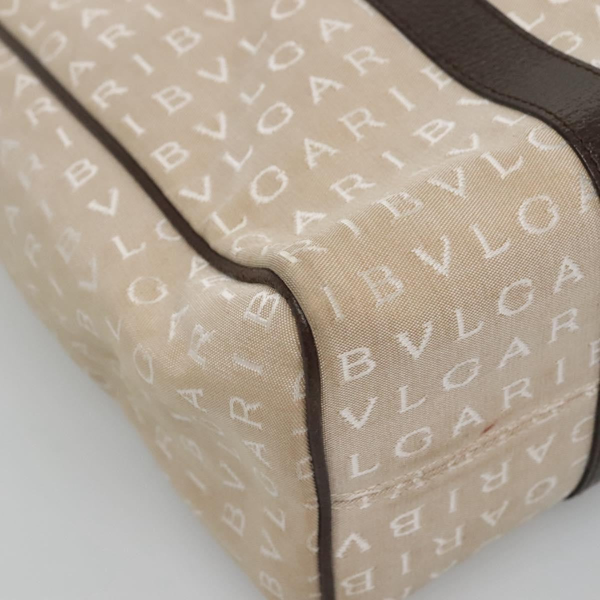 Bvlgari B.Zero1 Logomania Bag Canvas with Leather, Beige, Canvas, Tote Bag