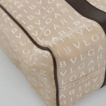 Bvlgari B.Zero1 Logomania Bag Canvas with Leather, Beige, Canvas, Tote Bag