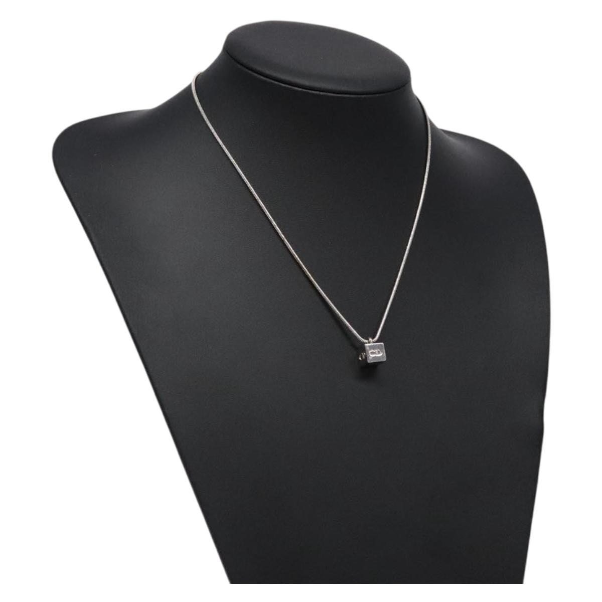 Christian Dior CD Logo necklace Metal, SILVER, METAL, Necklace