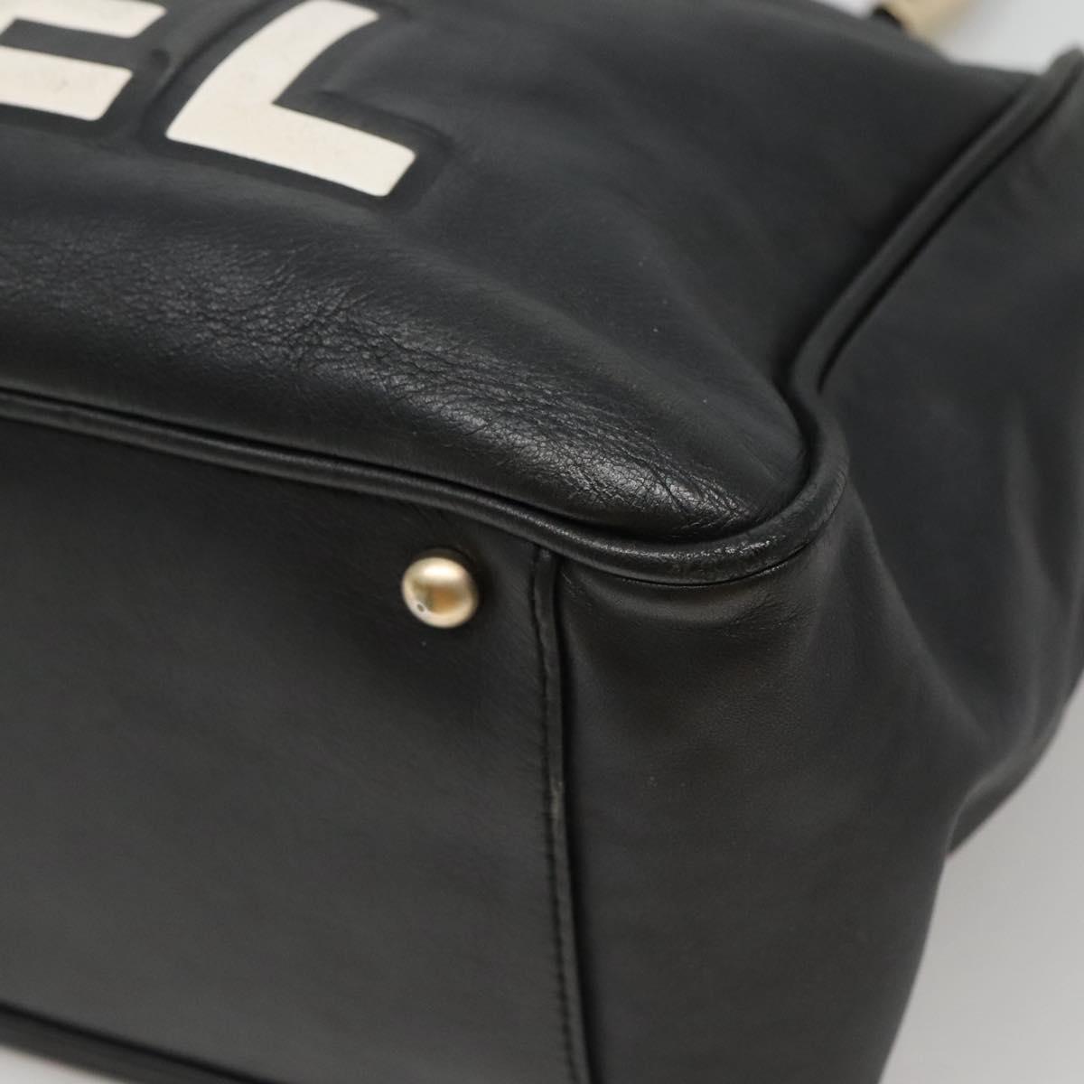 Chanel Camellia Tote Leather, BLACK, LEATHER, Tote bag