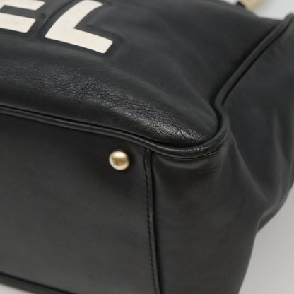 Chanel Camellia Tote Leather, BLACK, LEATHER, Tote bag