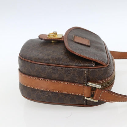 Celine Vintage Macadam Shoulder Bag Canvas and Leather, BROWN, CANVAS, Shoulder bag