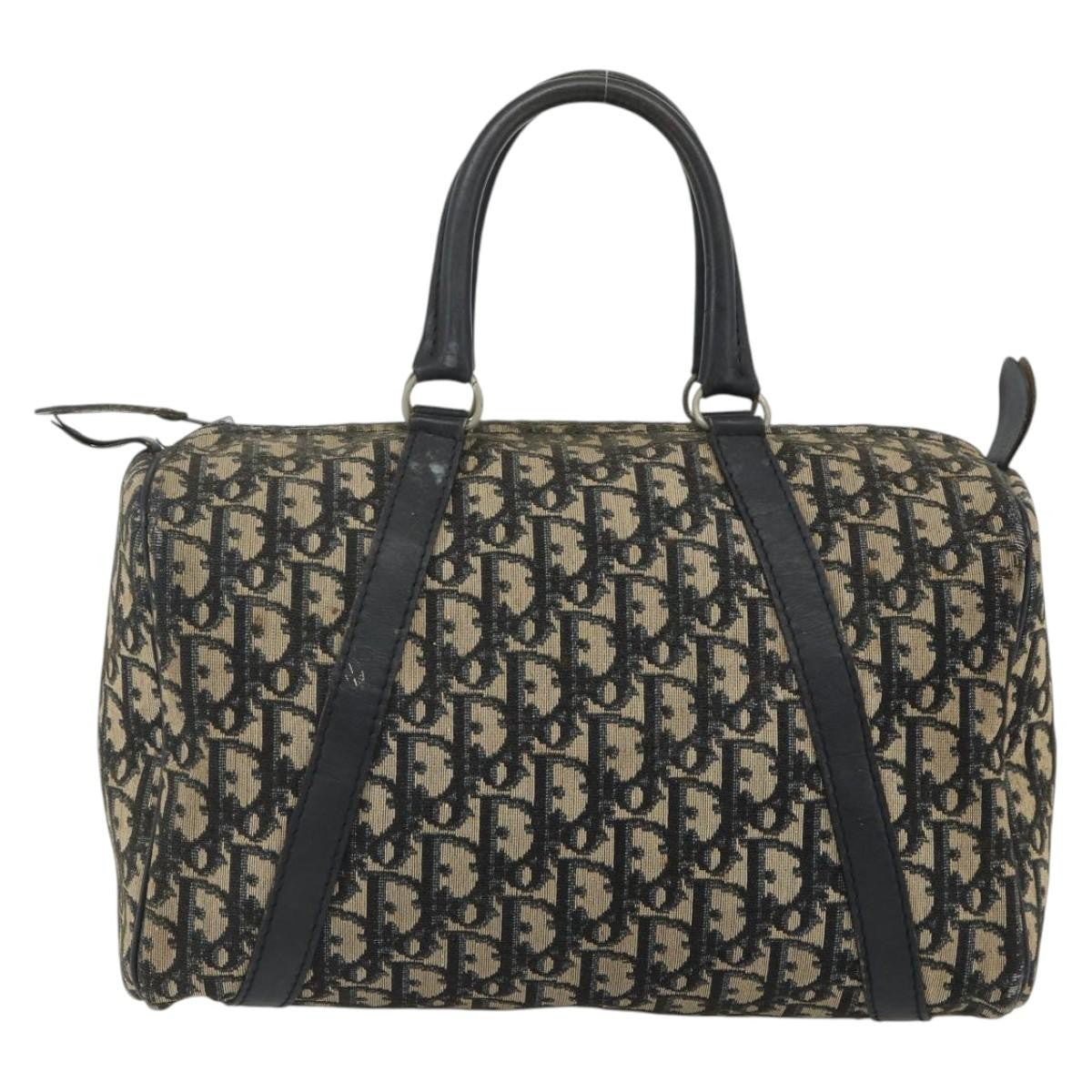 Christian Dior Vintage Trotter Boston Bag Diorissimo Canvas, Navy, Canvas, Handbag
