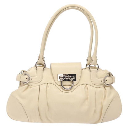 Salvatore Ferragamo Marisa Satchel Leather, ECRU, LEATHER, Handbag