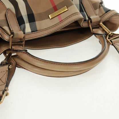 Burberry Brecon Convertible Tote House Check Canvas, BEIGE, CANVAS, Tote bag