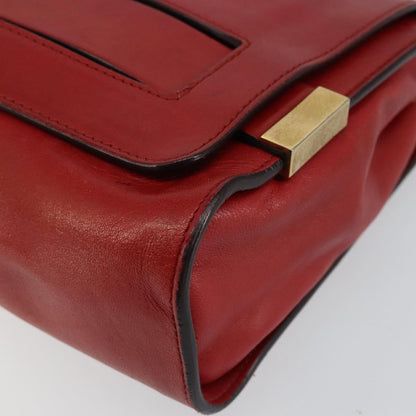 Chloe Elle Chain Clutch Leather, RED, LEATHER, Clutche & pouche