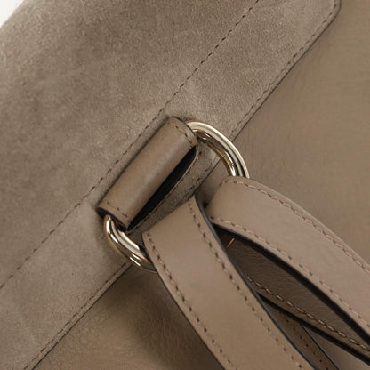 Chloe Faye Backpack Leather and Suede, BEIGE, LEATHER, Backpack