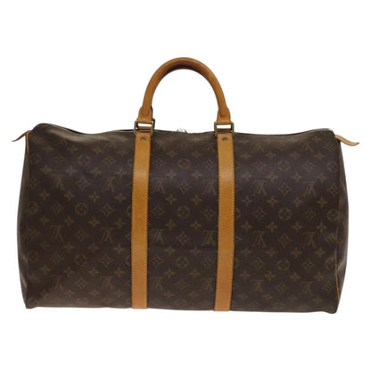 Louis Vuitton Keepall Bag Monogram Canvas, BROWN, CANVAS, Travel bag