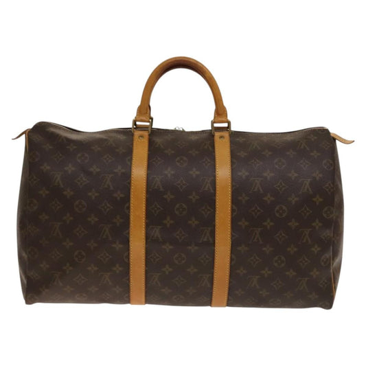 Louis Vuitton Keepall Bag Monogram Canvas, BROWN, CANVAS, Travel bag