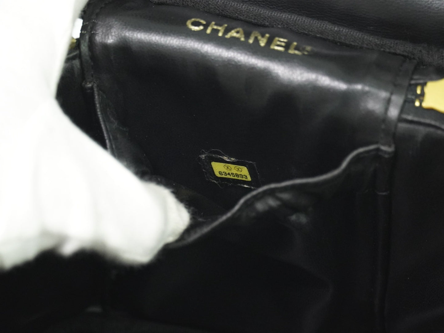 Chanel Vanity pouch Leather, BLACK, LEATHER, Toiletry Case