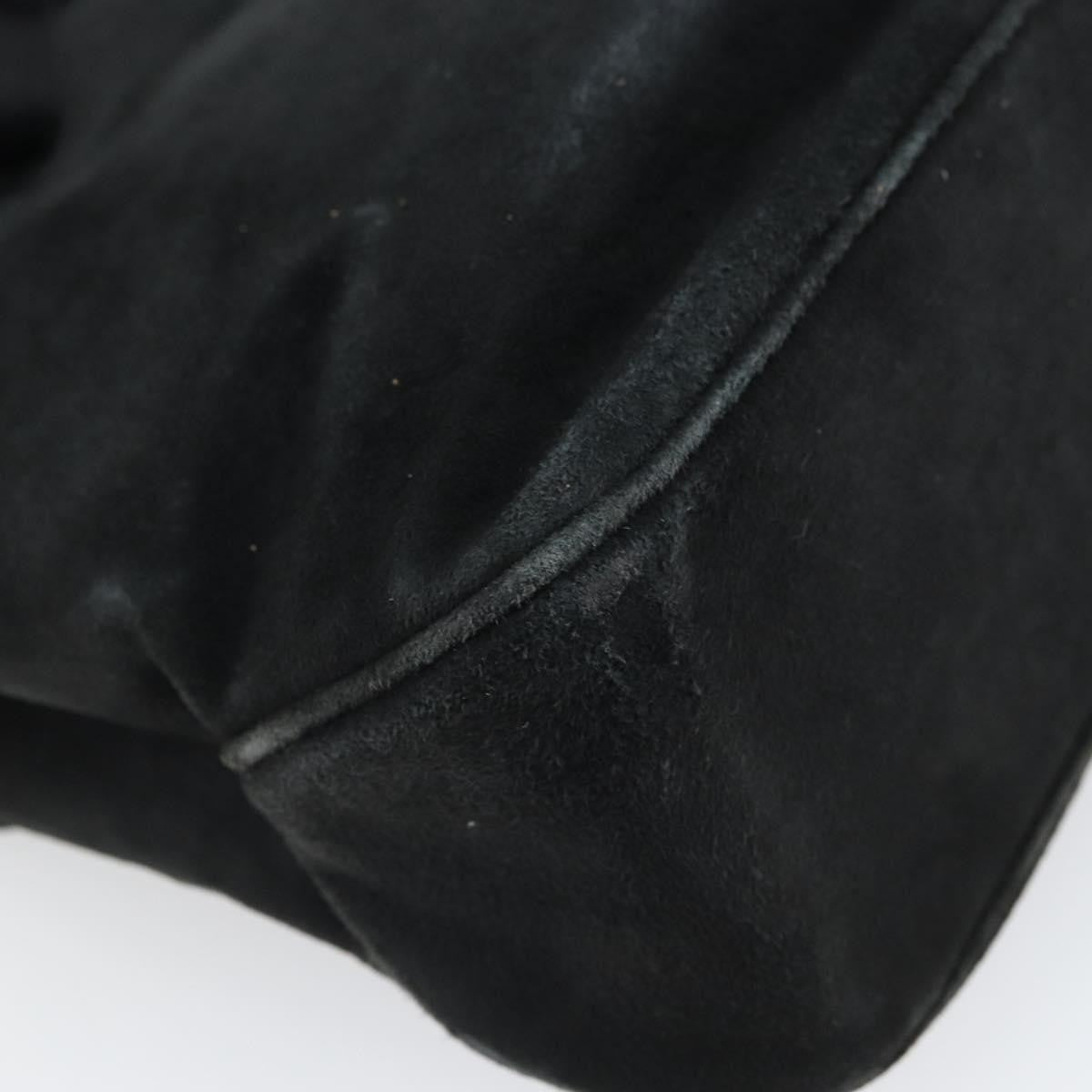 Salvatore Ferragamo Vala Shoulder Bag Suede, BLACK, SUEDE, Shoulder bag