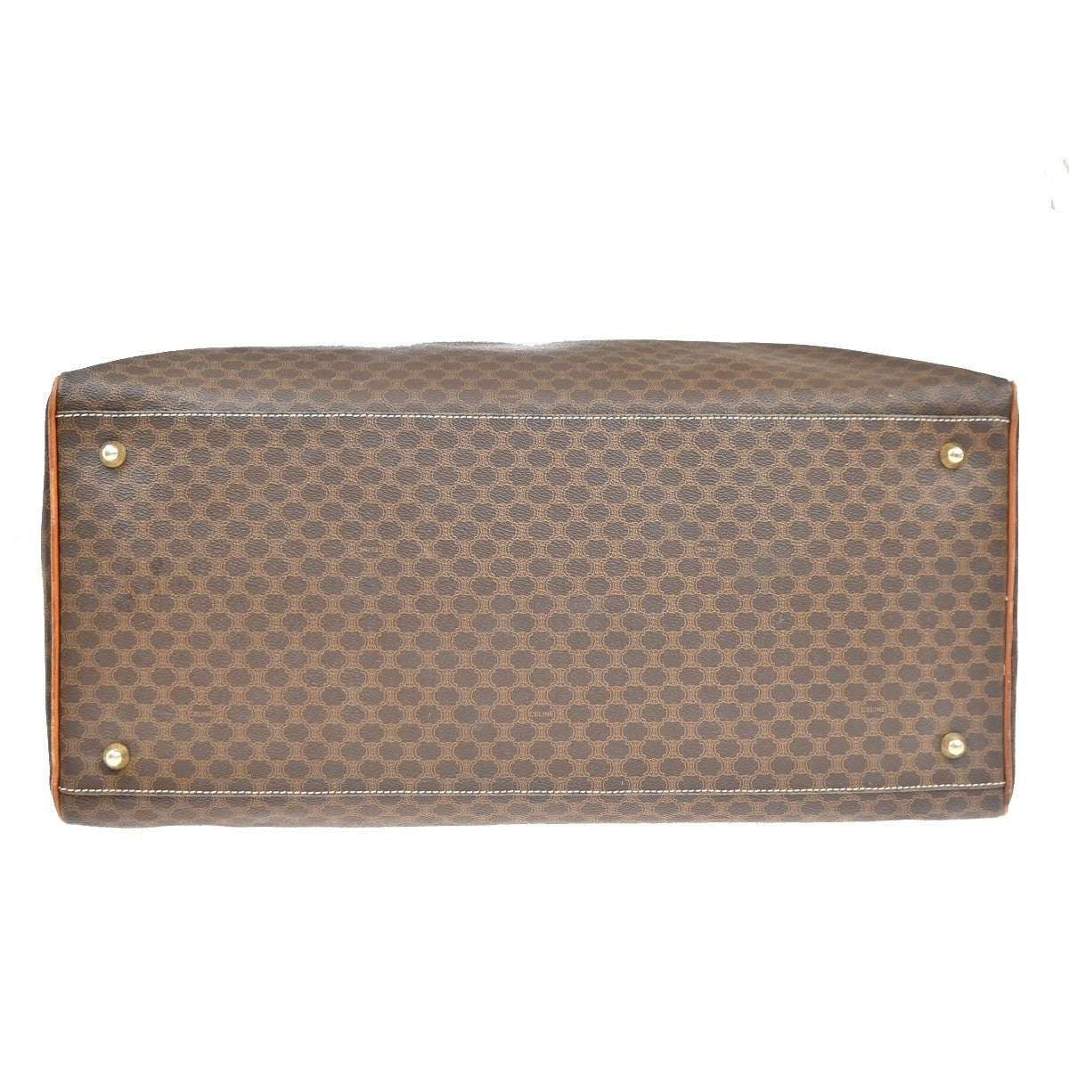 Celine Vintage Macadam Boston bag Canvas and Leather, BROWN, CANVAS, Travel bag