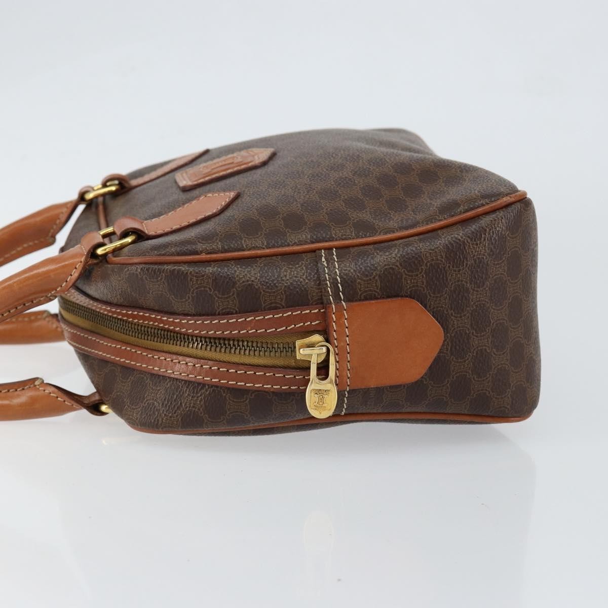 Celine Macadam Handbag Macadam with leather, BROWN, CANVAS, Handbag