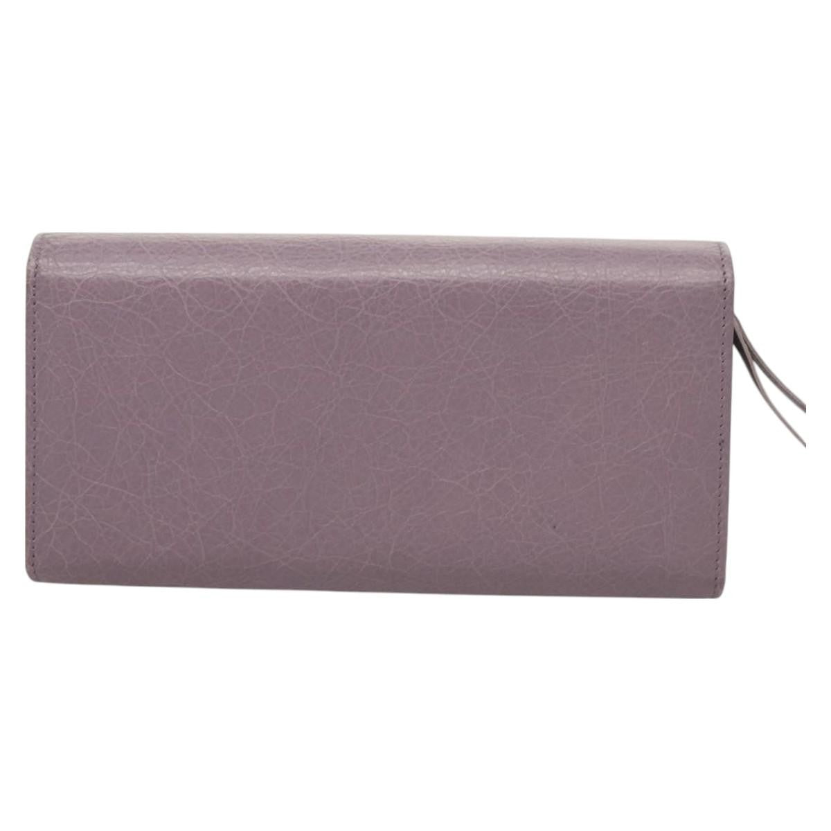 Balenciaga Classic Continental Zip Around Wallet Leather, PURPLE, LEATHER, Wallets