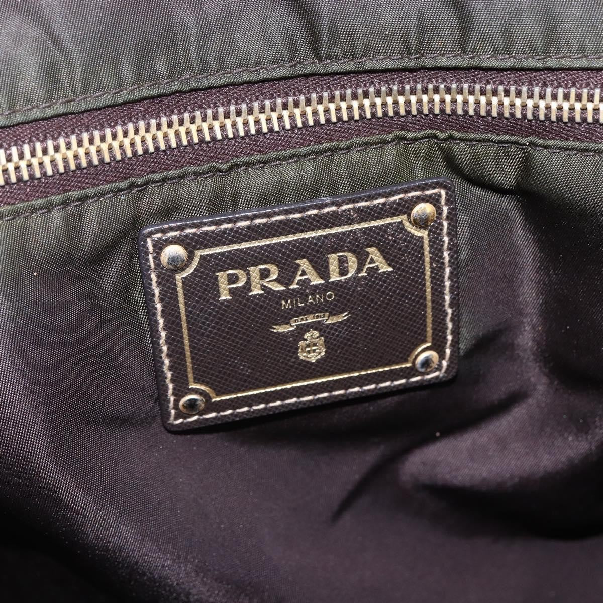 Prada Open Tote Tessuto, Khaki, Nylon, Tote Bag