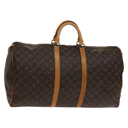 Louis Vuitton Keepall Bag Monogram Canvas, BROWN, CANVAS, Travel bag