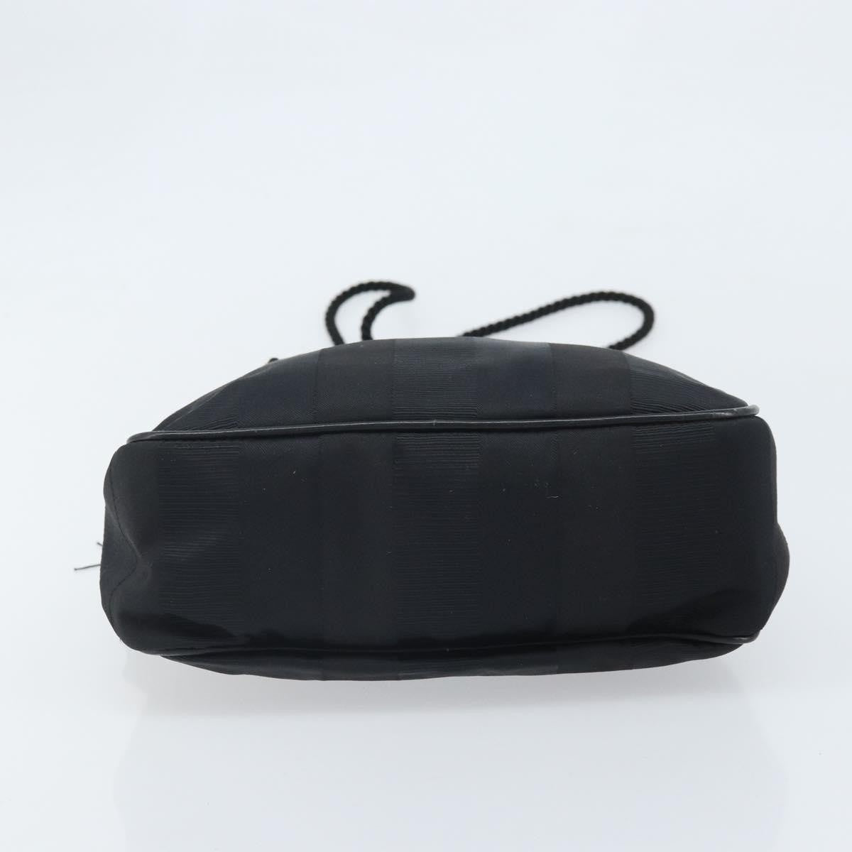 Salvatore Ferragamo Vintage Shoulder Bag Canvas, BLACK, CANVAS, Shoulder bag
