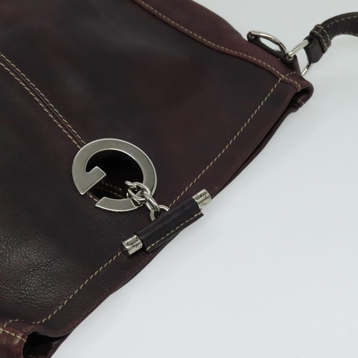 Gucci Charlotte Shoulder Bag Leather, BURGUNDY, LEATHER, Shoulder bag