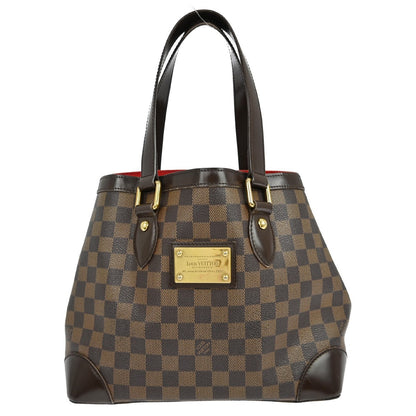 Louis Vuitton Hampstead Handbag Damier, Brown, Canvas, Handbag