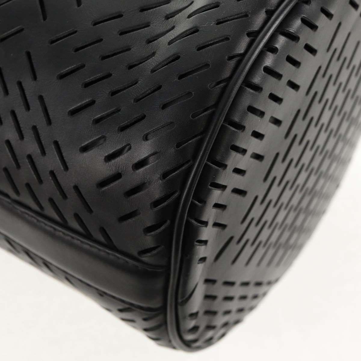 Bottega Veneta Paper Bucket Bag Perforated Leather, BLACK, LEATHER, Shoulder bag