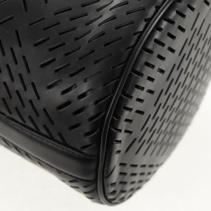 Bottega Veneta Paper Bucket Bag Perforated Leather, BLACK, LEATHER, Shoulder bag