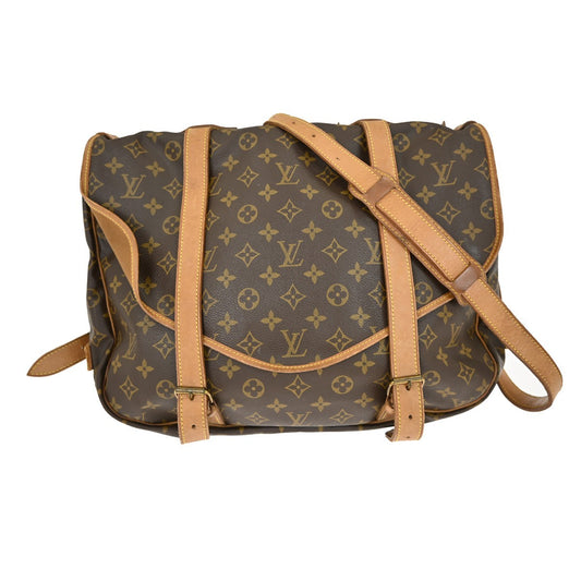 Louis Vuitton Saumur Handbag Monogram Canvas, BROWN, CANVAS, Shoulder bag