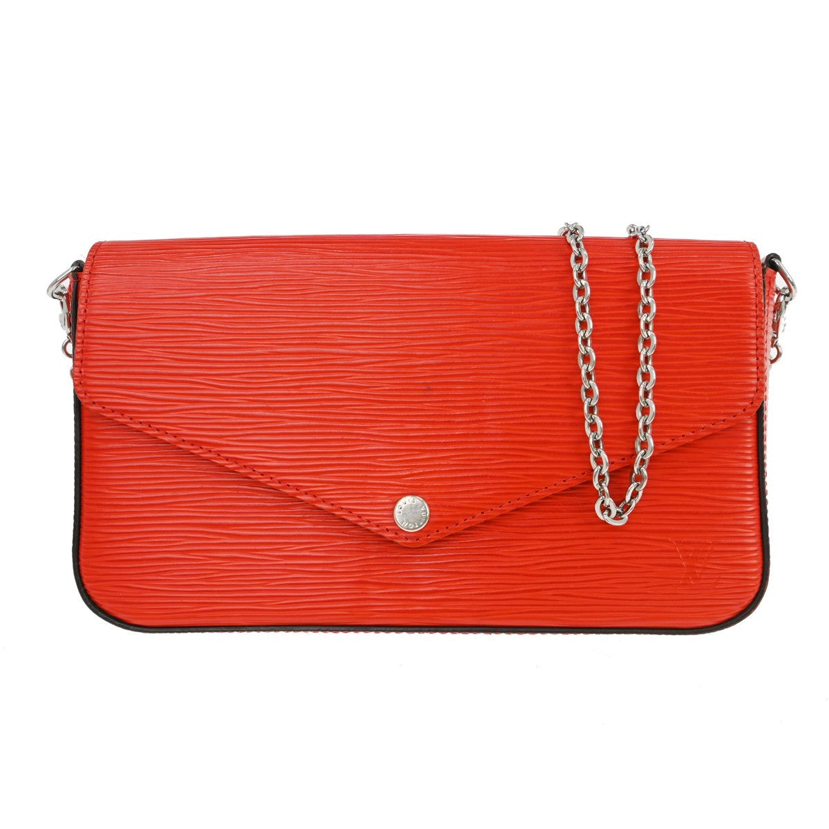 Louis Vuitton Felicie Pochette Epi Leather, Red, Leather, Handbag
