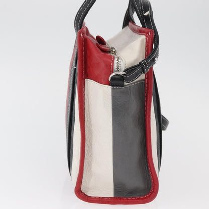 Balenciaga Bazar Convertible Tote Striped Leather, Multicolour, Leather, Handbag