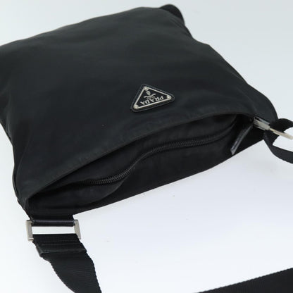 Prada Flat Messenger Bag Tessuto, BLACK, NYLON, Shoulder bag