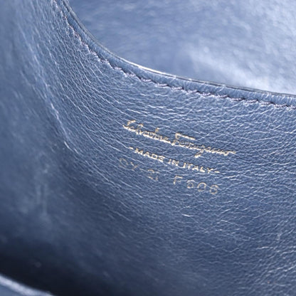 Salvatore Ferragamo Sofia Satchel Leather, BLUE, LEATHER, Handbag