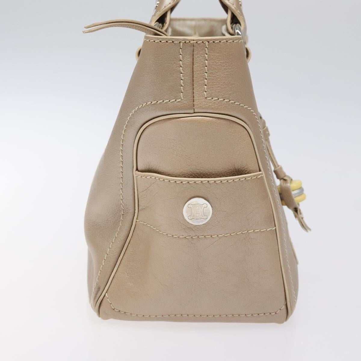 Celine Boogie Satchel Leather, GOLD, LEATHER, Handbag