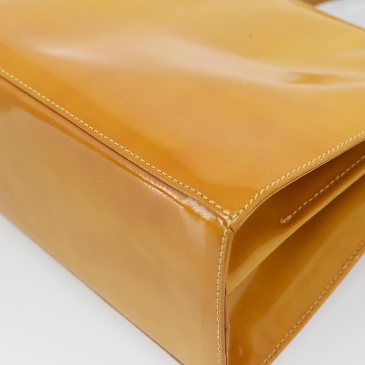 Salvatore Ferragamo Gancini handbag Patent leather, Yellow, Patent Leather, Handbag