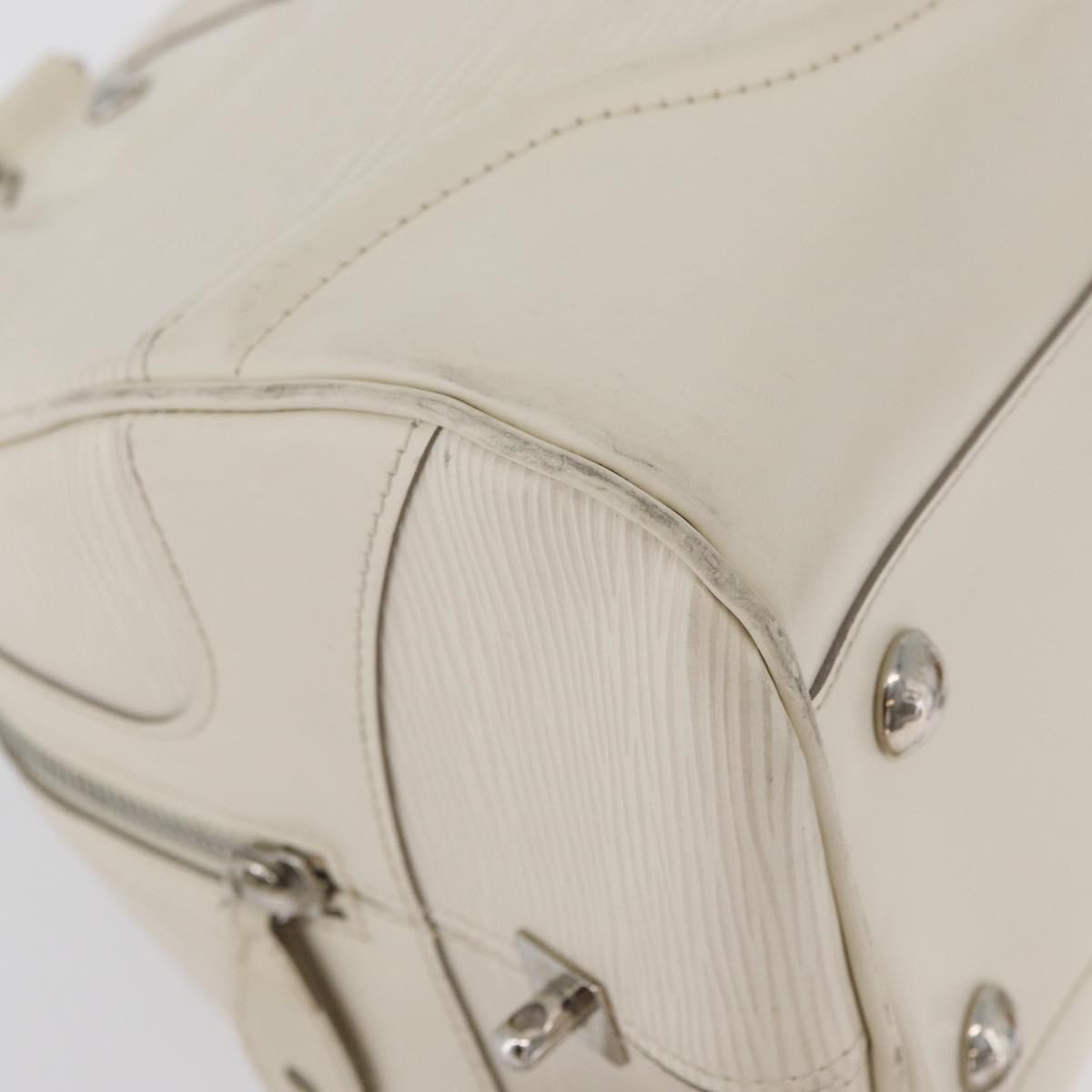 Louis Vuitton Montaigne Bowling Bag Epi Leather, WHITE, LEATHER, Handbag