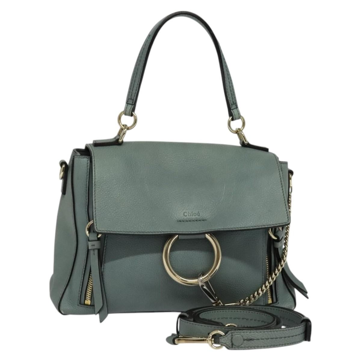Chloe Faye Day Bag Leather, GREEN, LEATHER, Handbag