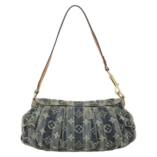 Louis Vuitton Pleaty Raye Handbag Striped Monogram Denim, BLUE, DENIM_JEANS, Shoulder bag
