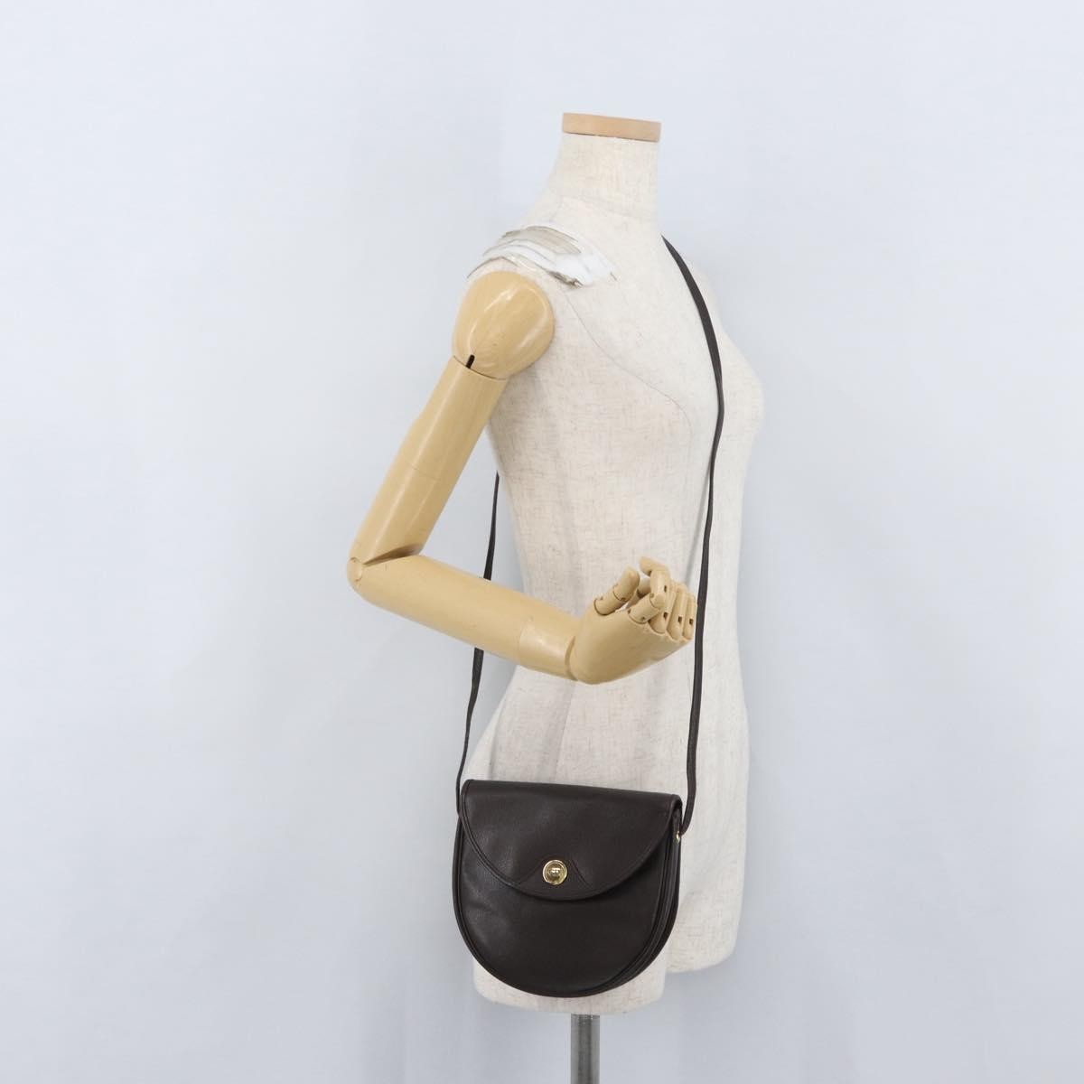 Christian Dior Vintage CD Logo Shoulder Bag Leather, BROWN, LEATHER, Shoulder bag