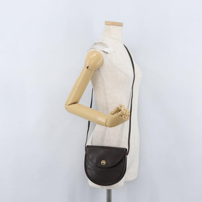 Christian Dior Vintage CD Logo Shoulder Bag Leather, BROWN, LEATHER, Shoulder bag