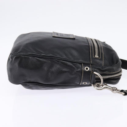 Gucci Front Zip Messenger Leather, BLACK, LEATHER, Shoulder bag