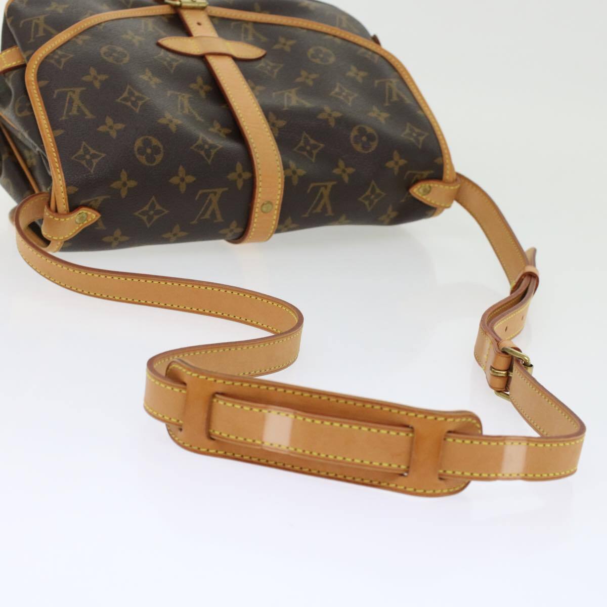 Louis Vuitton Saumur Handbag Monogram Canvas, BROWN, CANVAS, Shoulder bag