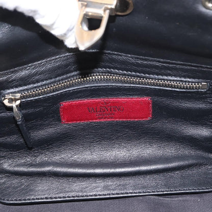 Valentino Garavani Rockstud Tote Textured Leather, BLACK, LEATHER, Tote bag