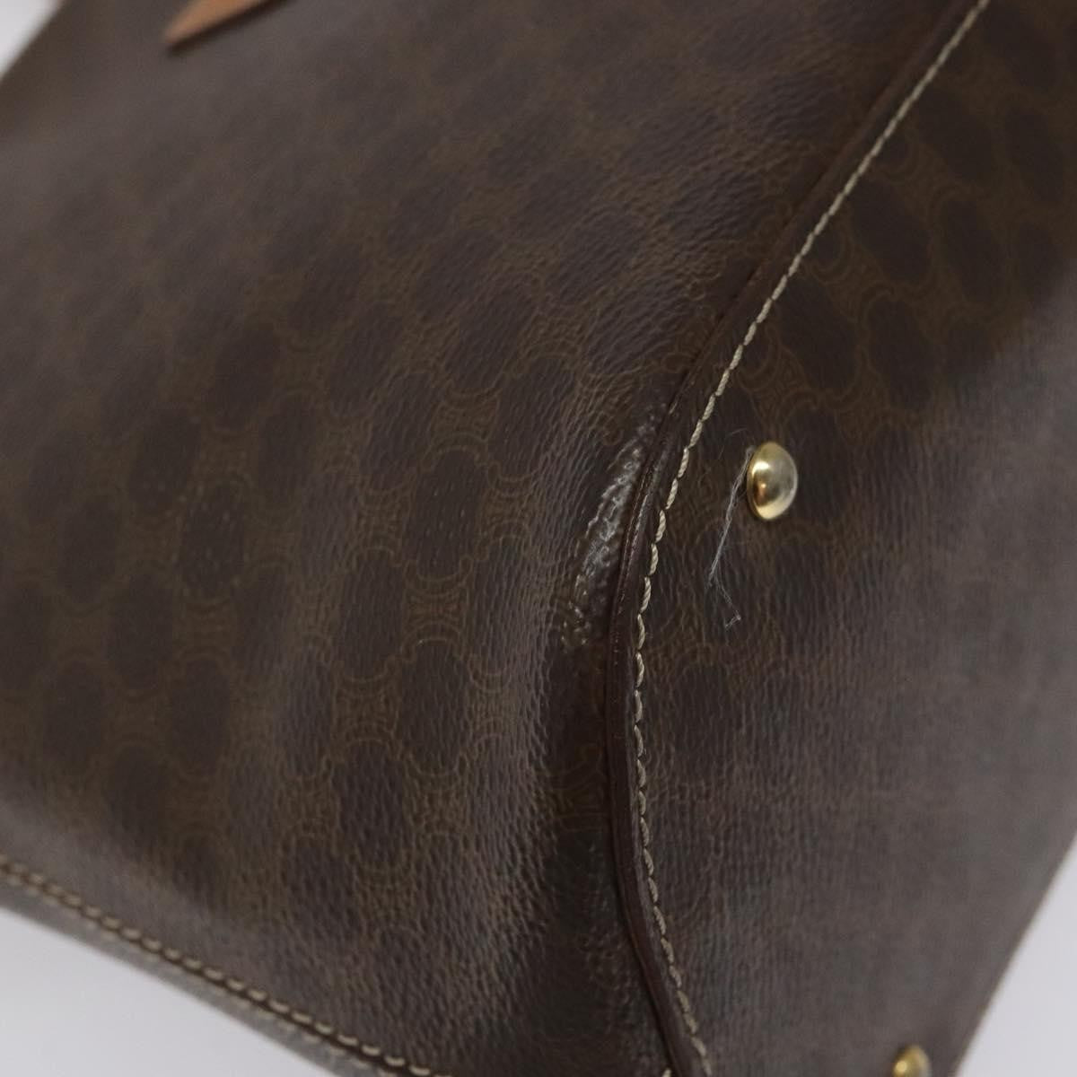 Celine Vintage Macadam Handbag Canvas, BROWN, CANVAS, Handbag