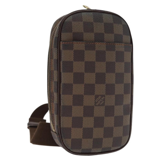 Louis Vuitton Pochette Gange Damier, BROWN, CANVAS, Clutche & pouche