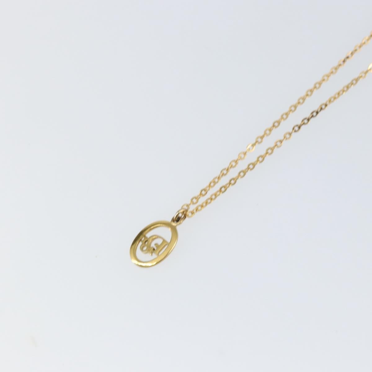 Christian Dior Round Logo Pendant Necklace Metal, GOLD, METAL, Necklace
