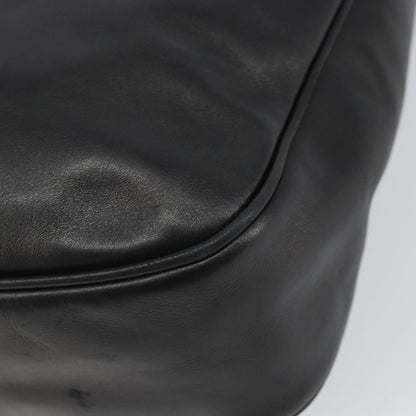 Celine Circle Logo Shoulder Bag Leather, BLACK, LEATHER, Shoulder bag